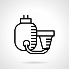 Filtration system black line vector icon