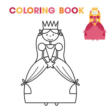 coloring book for little girls - the Princess 