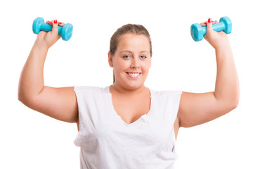 Large Woman exercising