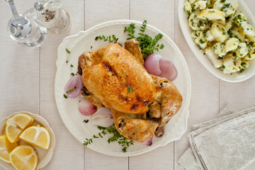 Roasted Chicken With Potatoe Salad