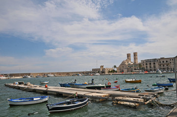 Fototapeta na wymiar Molfetta, il porto e la cattedrale - Puglia