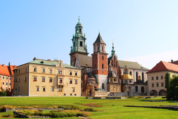 Fototapeta na wymiar Wawel Castle complex in Krakow