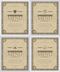 Set of creative restaurant menu cover design