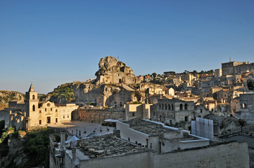 Naklejka premium Matera il Sasso Caveoso chiesa di San Pietro - Basilicata