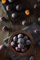 Organic Ripe Purple Prune Plums