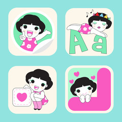 Cute Icon illustration set