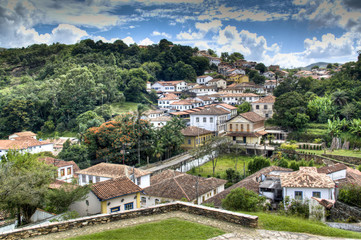 Fototapeta na wymiar View over the colonial town of Ouro Preto, Brazil 