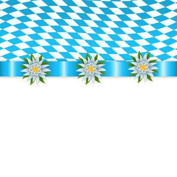Banner in bavarian colors with edelweiss