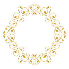 Vintage frame in gold. Symmetric inward
