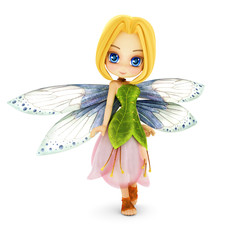 Cute toon fairy with wings smiling on a white isolated background. Part of a little fairy series. © Digital Storm