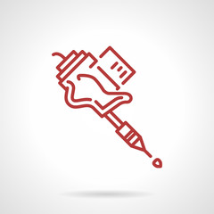 Tattoo machine grip line vector icon