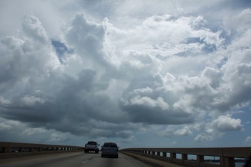 storming cloud over the bridge.