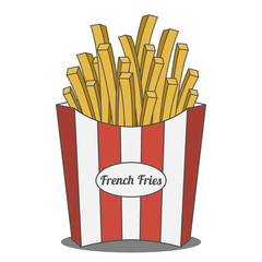 French Fries in red and white striped paper Box