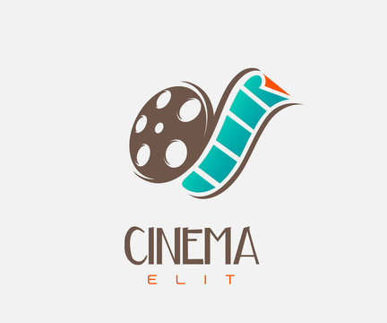film strip cinema abstract logo design template
