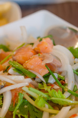 Spicy salmon salad