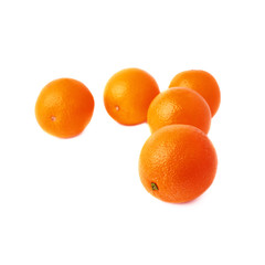 Pile of multiple ripe oranges, isolated over the white