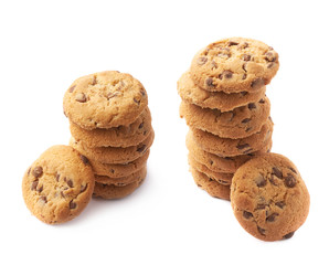 Pile of round cookies isolated