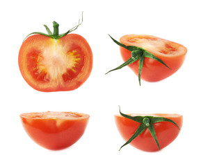 Fototapeta premium Tomato cut in half isolated
