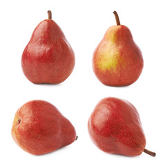 Red pear fruit isolated