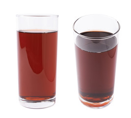Glass filled with the red juice isolated