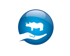 Obraz premium rhino in hand