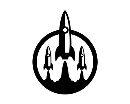 flat vector illustration of rocket on launch