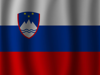 Naklejka premium Waving flag of Slovenia