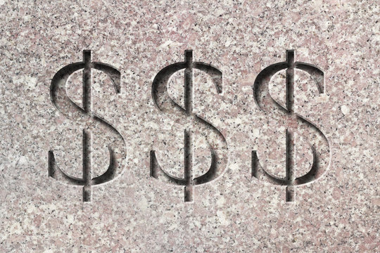 Engraved Money Sign