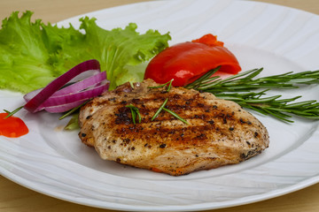 Grilled pork steak
