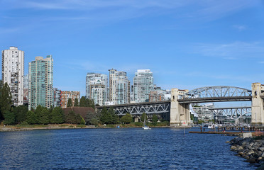 False Creek and Burrard Street Bridge in Vancouver