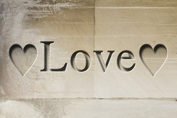 Engraved Word Love