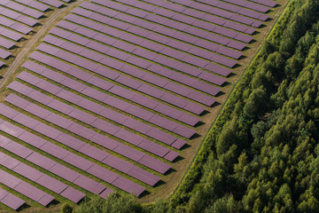 Aerial view of solar power plant