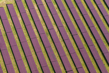 Aerial view of solar power plant