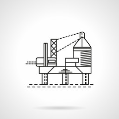 Oil sea platform. Vector icon