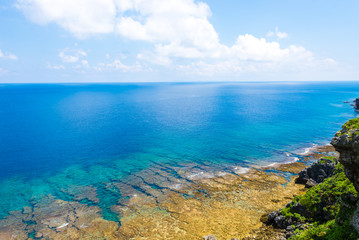 Beautiful sea and the magnificent reef, Okinawa, Japan