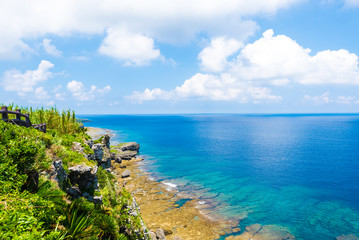 Beautiful sea and the magnificent reef, Okinawa, Japan