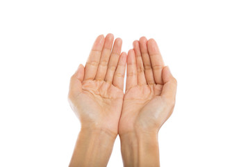 Obraz premium Praying Hands Isolated on white background.