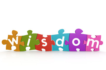 Colorful puzzle with wisdom word