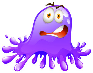 Purple color splash with face