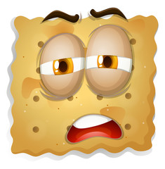 Yellow square biscuit face