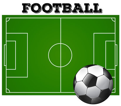 Football soccer field with ball
