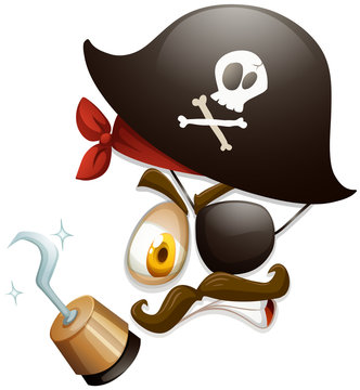 Facial expression with pirate hat