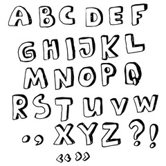 Vector hand drawn alphabet
