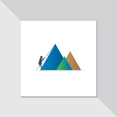 mountain climbing vector illustration 