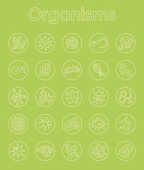 Set of organisms simple icons