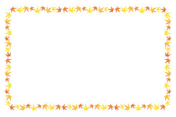 紅葉の葉　囲み罫