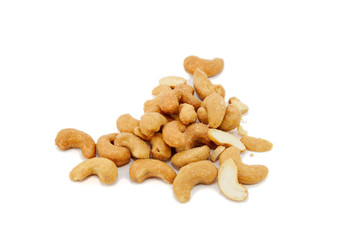 Cashew nut isolated on white background.