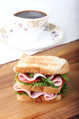 ham and vegetables sandwich