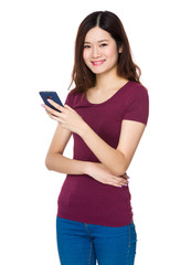 Young woman use of the mobile phone