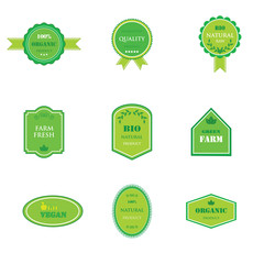 Set of labels for organic and natural food